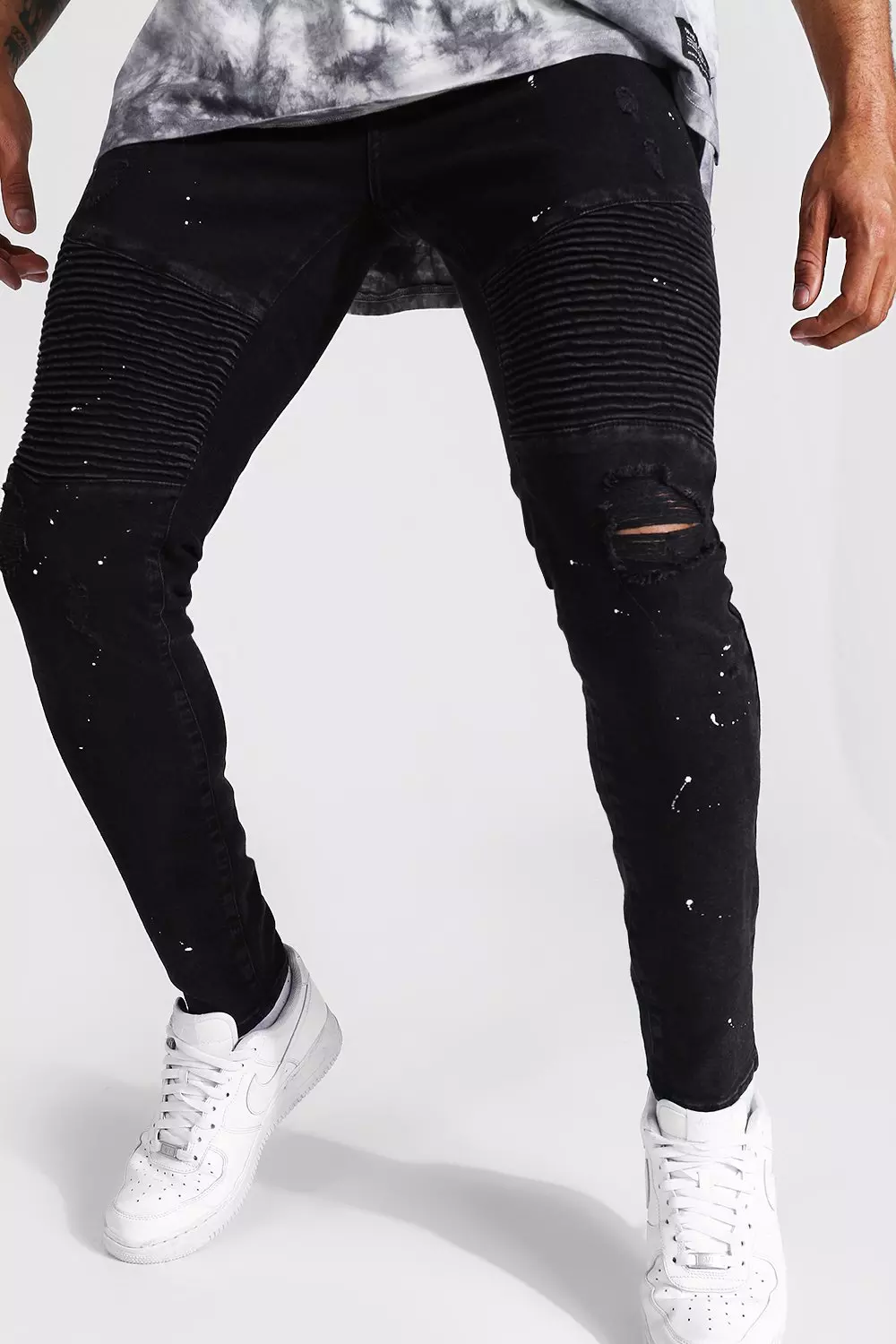 Paint splatter hot sale biker jeans